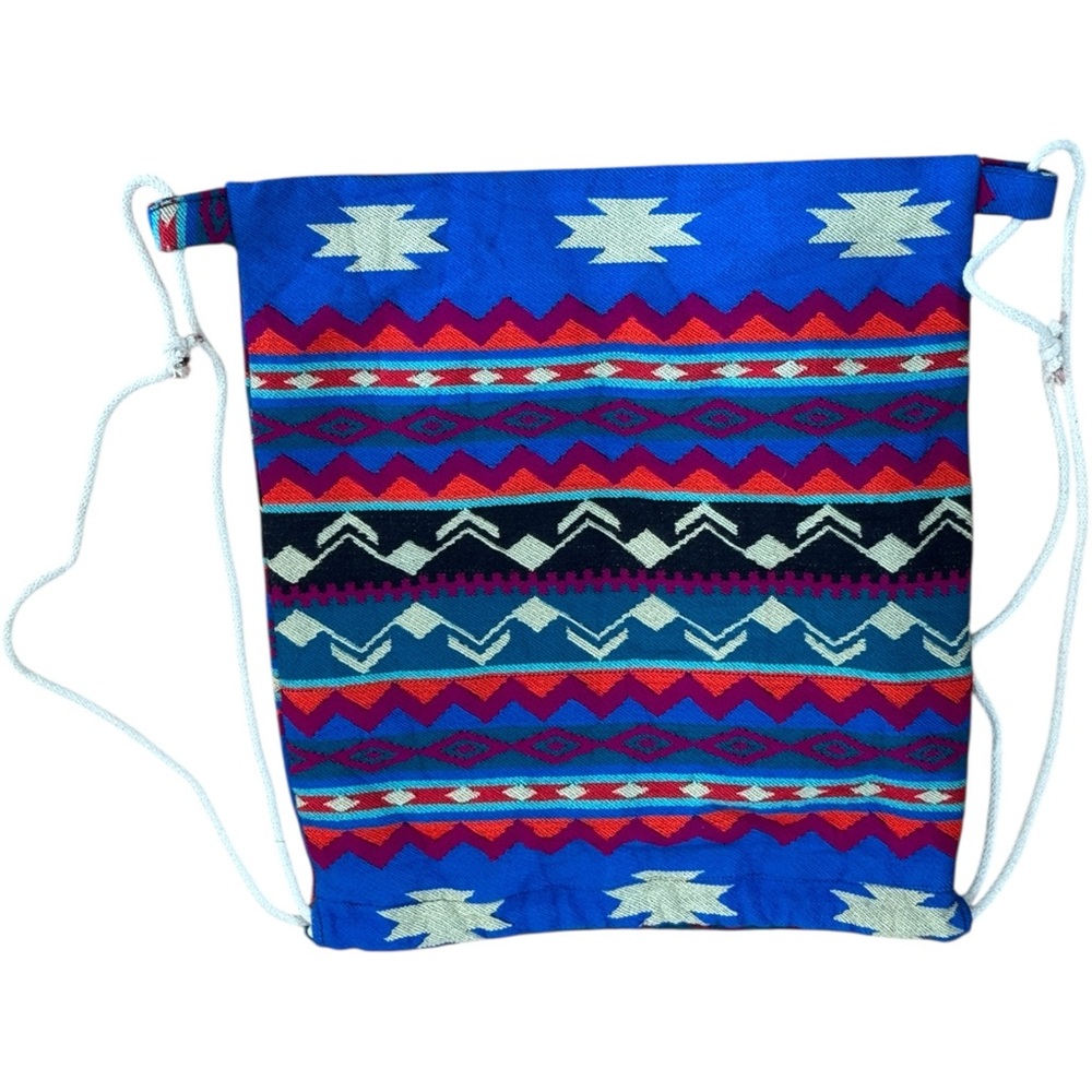 Colorful Tribal Pattern Drawstring Backpack - image 3